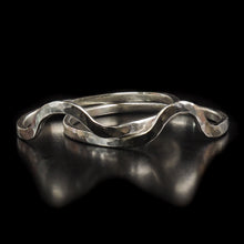 Load image into Gallery viewer, Thin Sterling Silver Hammered Texture Stacker Rings