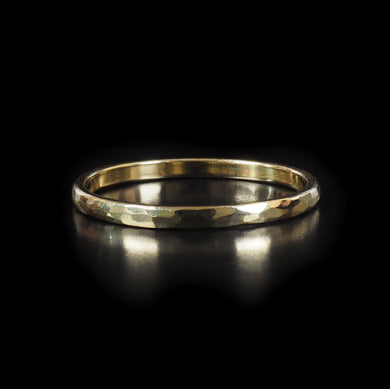 Thin Textured 9ct Yellow Gold Stacker Ring