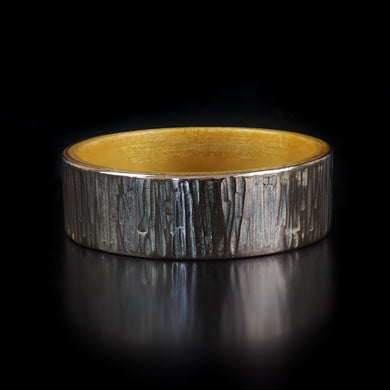 Handcrafted Shibuichi Ring with Silver Quandong Wood