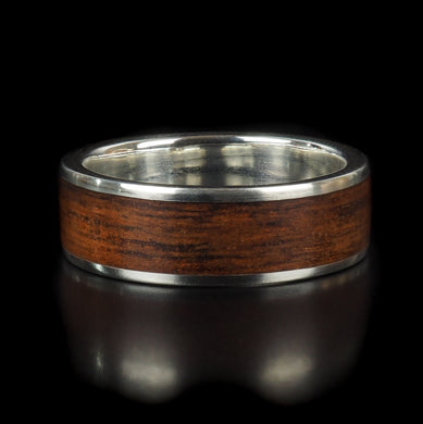 Handcrafted Jarrah Wooden Ring with Sterling Silver