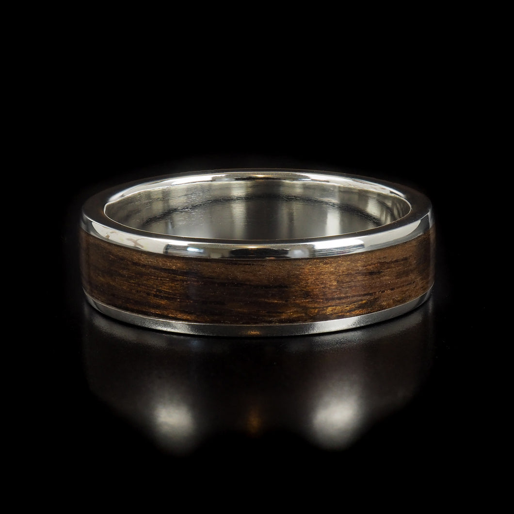 Handcrafted Tasmanian Oak Wooden Ring with Sterling Silver