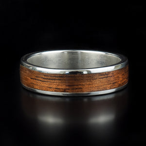 Handcrafted Walnut Wooden Ring with Sterling Silver