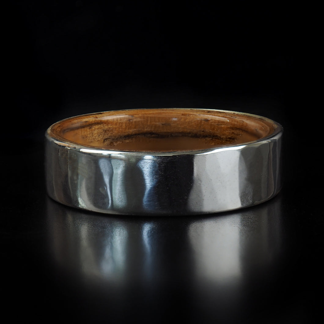 Handcrafted Ring with Sterling Silver and Zebrano Wood